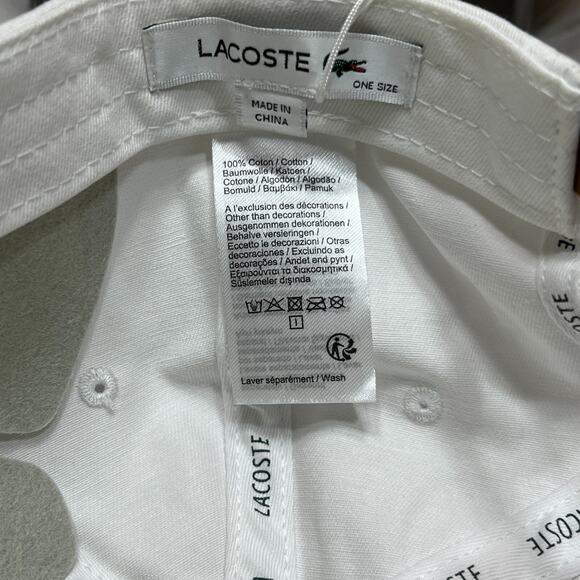 LACOSTE BIG CROC DAD HAT / LACOSTE HAT WHITE - Picture 7 of 7